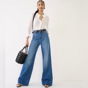 J. Crew Five Pocket Wide Leg Trouser Jeans Sz 25